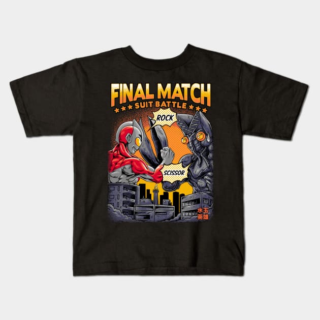 Final Match Suit Battle! Kids T-Shirt by polkadothero